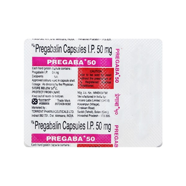 PREGABA 50MG CAPSULE