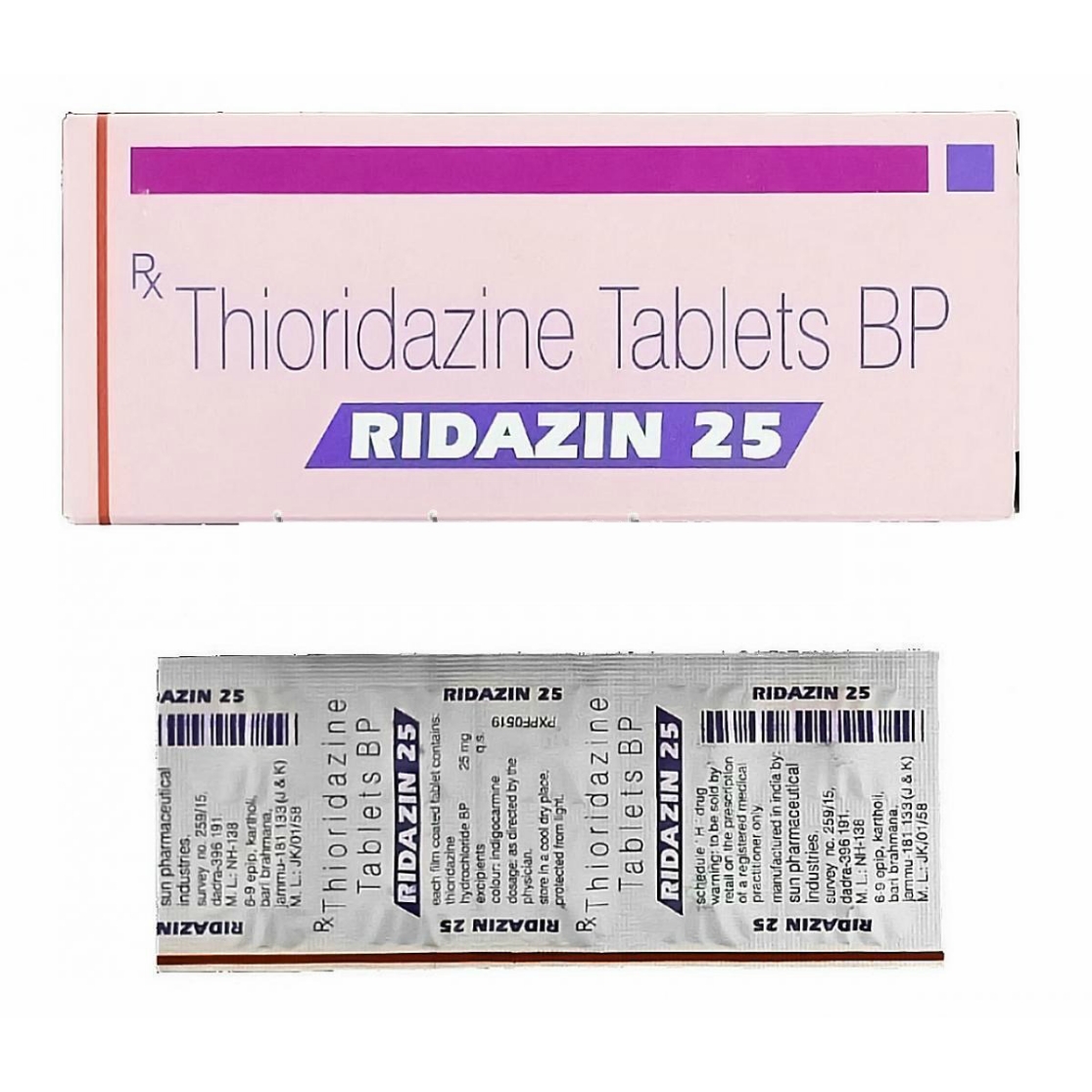 RIDAZIN 25 MG TABLETS