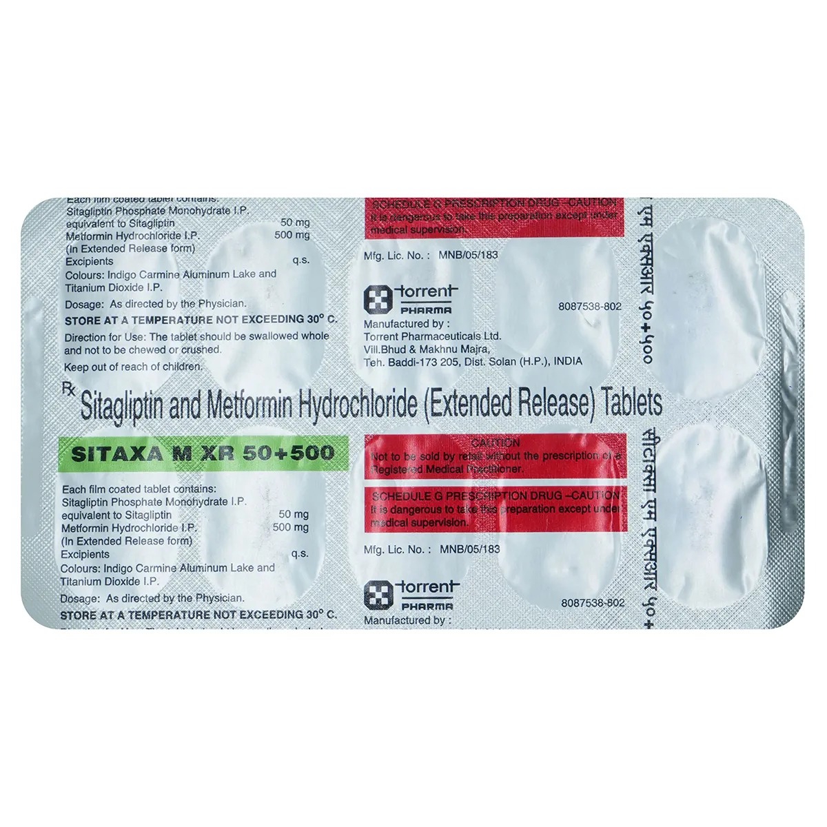 SITAXA M XR 50/500MG