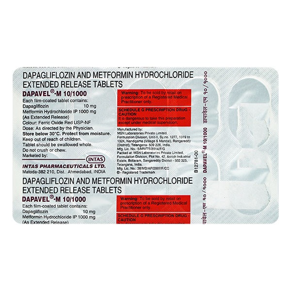 DAPAVEL-M 10/1000MG