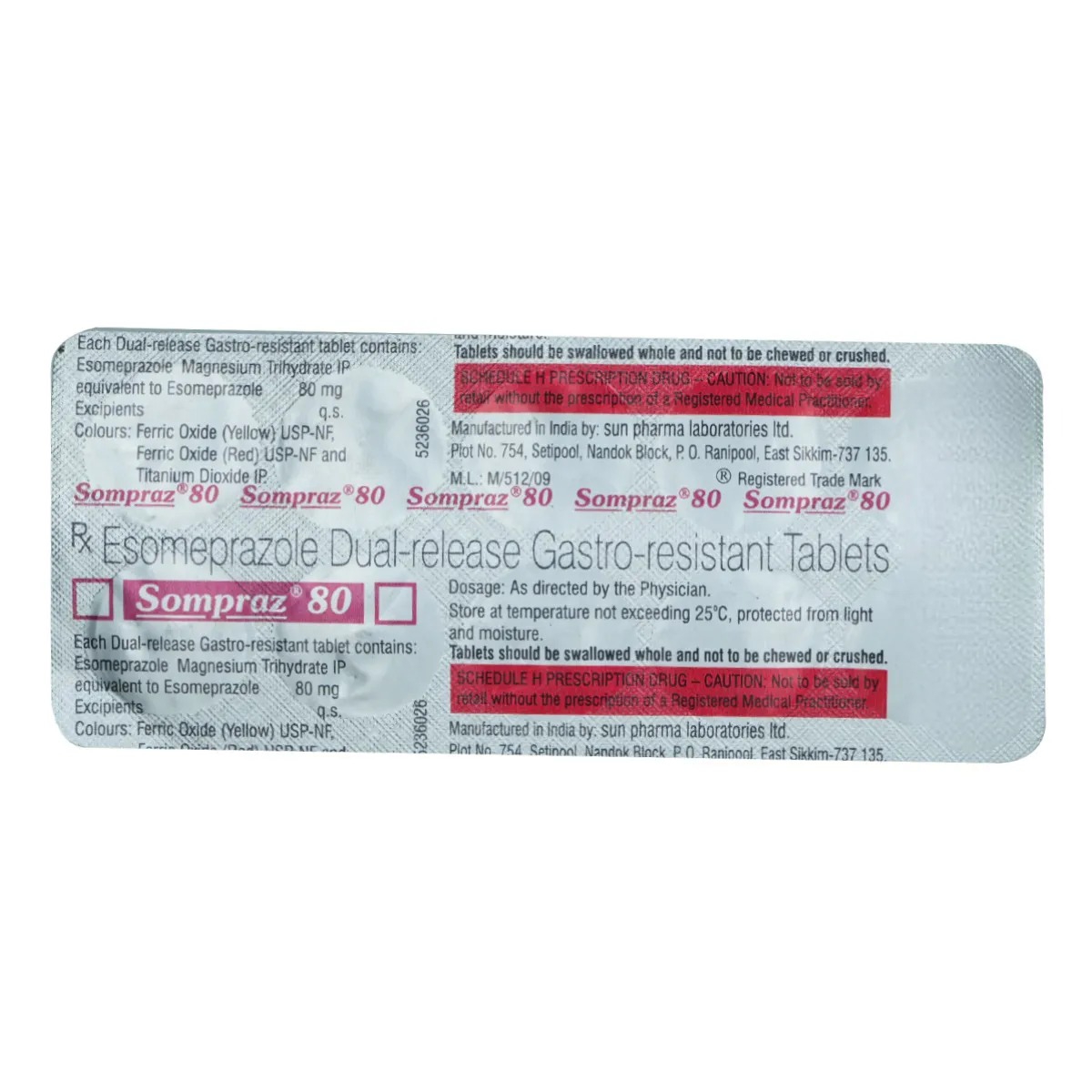 SOMPRAZ 80MG